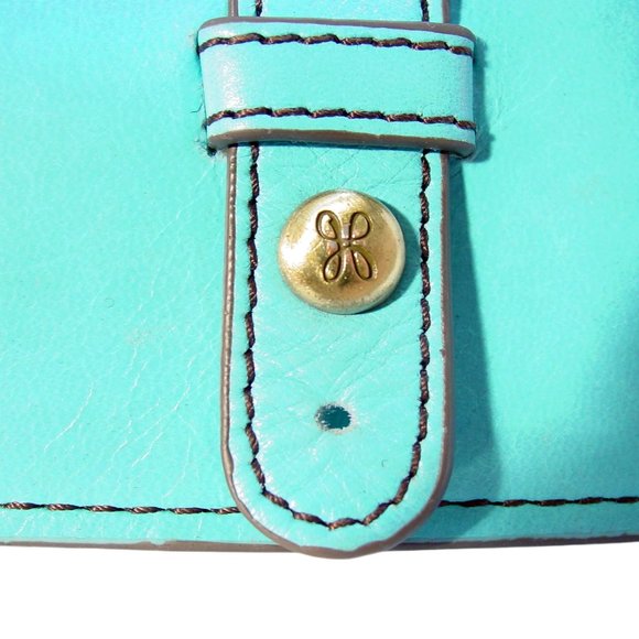 HOBO Alta $98 Aqua Leather Bi-Fold Clutch Organizer Wallet - Picture 9 of 10